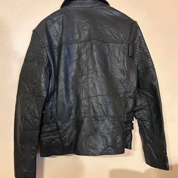 ASOS Genuine Leather Motorcycle Jacket- Double breasted, Excellent Condition - Picture 6 of 8